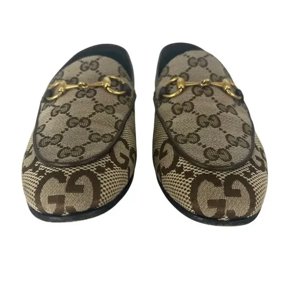 Gucci Jordaan Loafers GG Monogram Canvas in Rosewood with Leather Trim - Picture 8 of 16